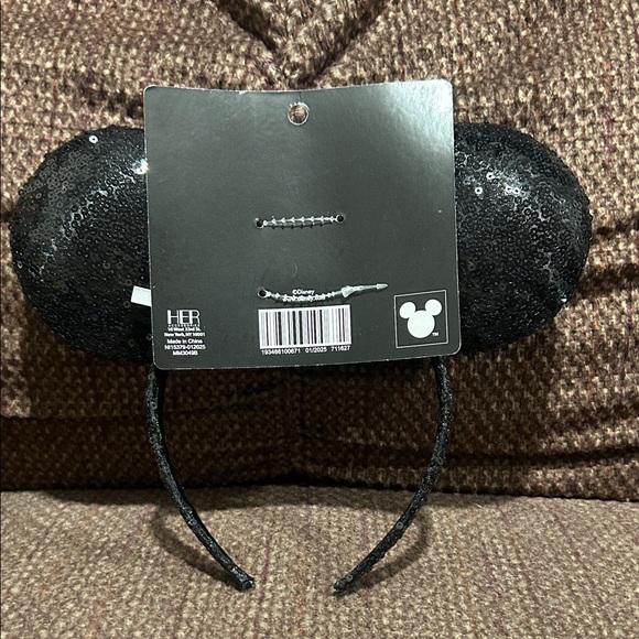 GIVEY FOR NUGGY’S LIVE SHOW Disney Sequined Black Minnie Ears W Silver Bow. NWT - Picture 3 of 7